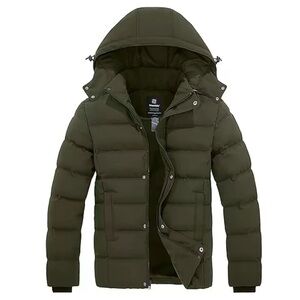 Men's Dark Green Puffer Jacket